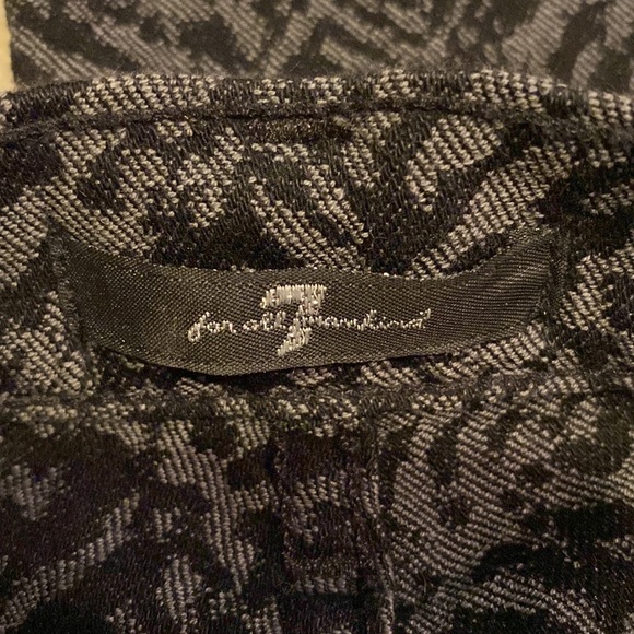 7 For All Man Kind Womens Black Patterned Pants Size 28 - Picture 2 of 5